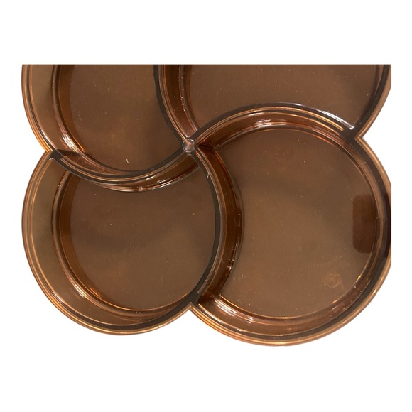 VTG 70s Dansk Acrylic Serving Tray Amber 4 Divided Compartments MCM Gunnar Cyren - Picture 2 of 5